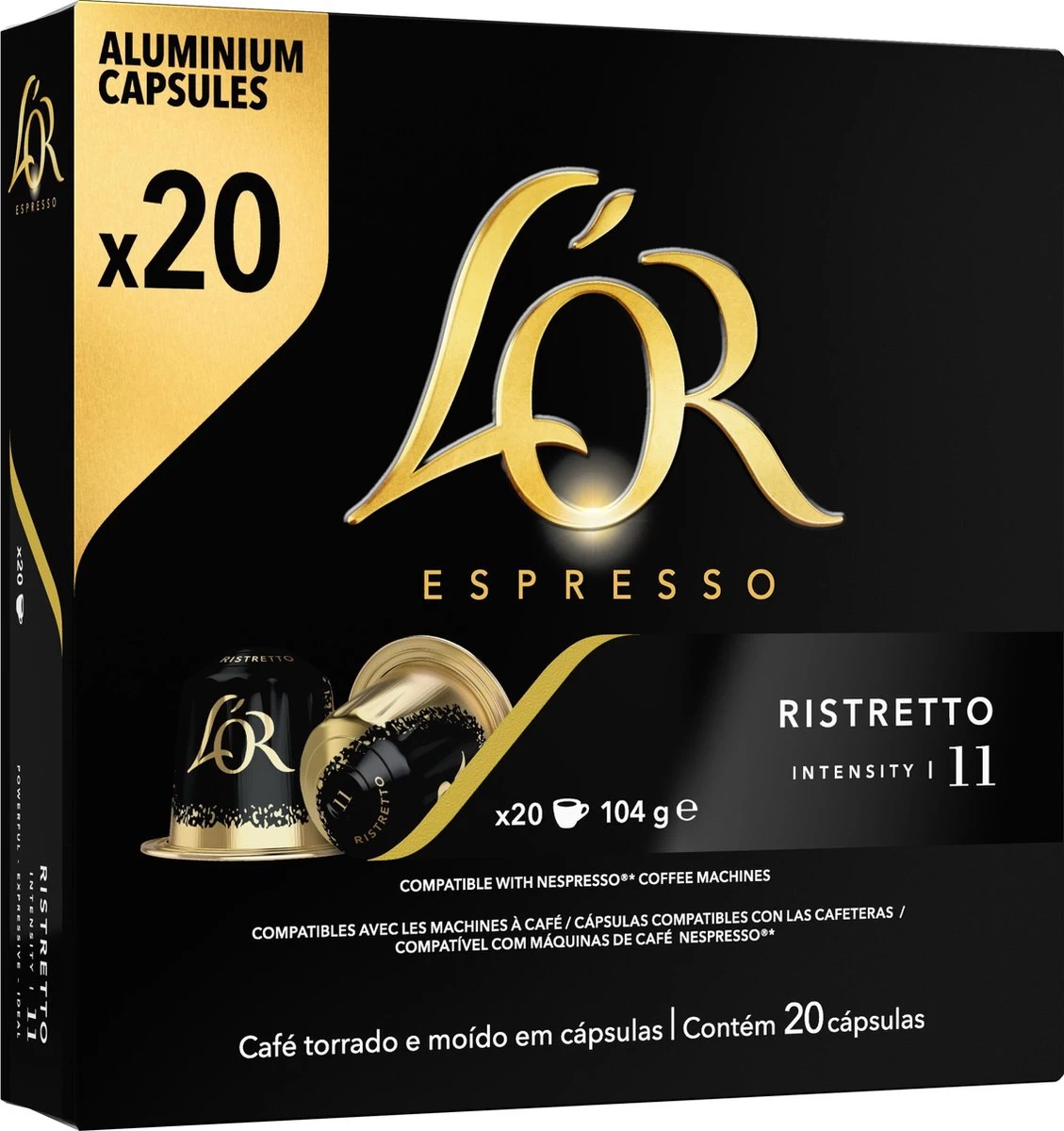 L'OR Espresso Ristretto Koffiecups - Intensiteit 11/12 - 10 X 20 Capsules - Afbeelding 9