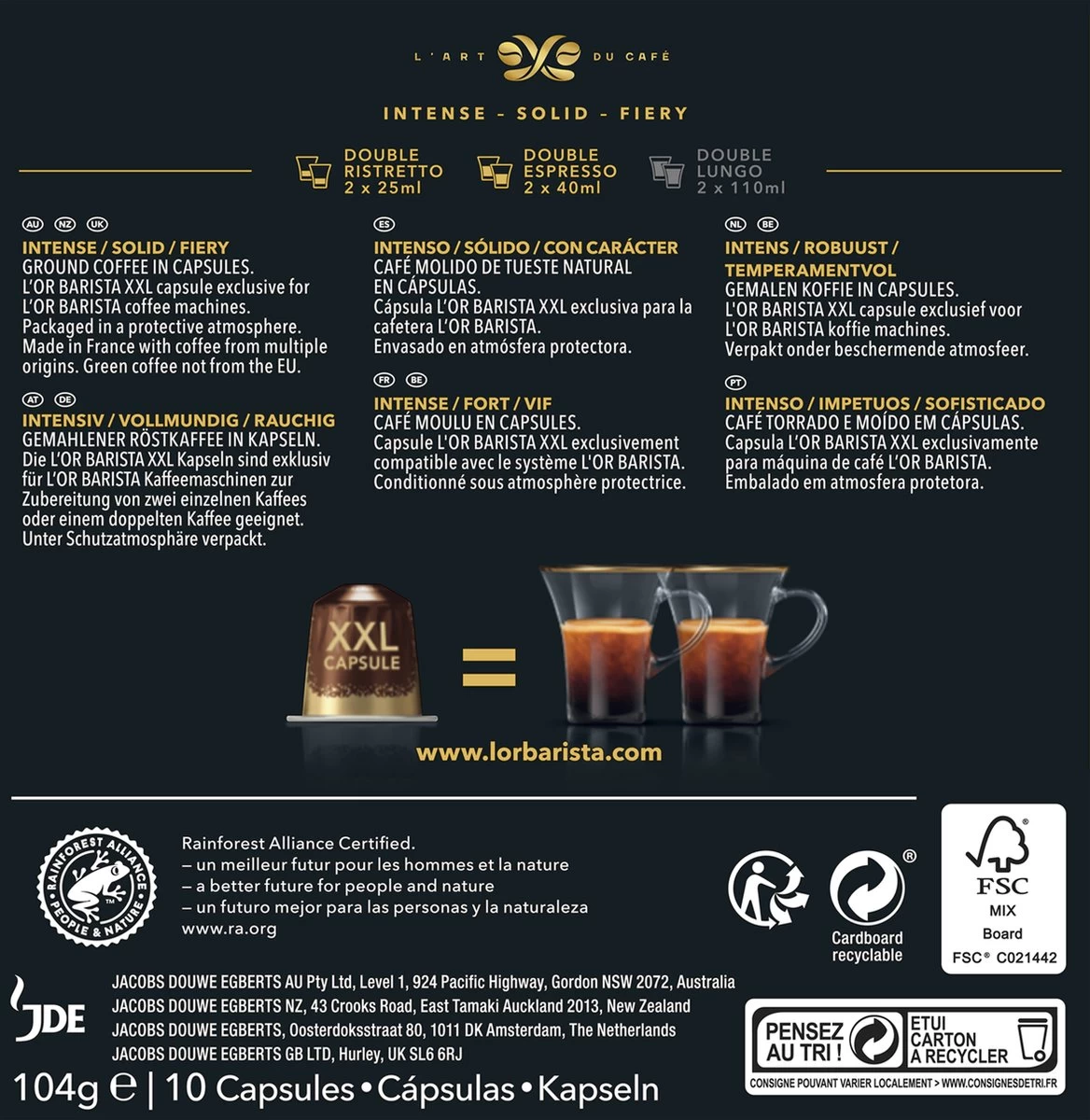 L'OR BARISTA XXL Forza (9) - 5 X 10 Koffiecups - Afbeelding 2