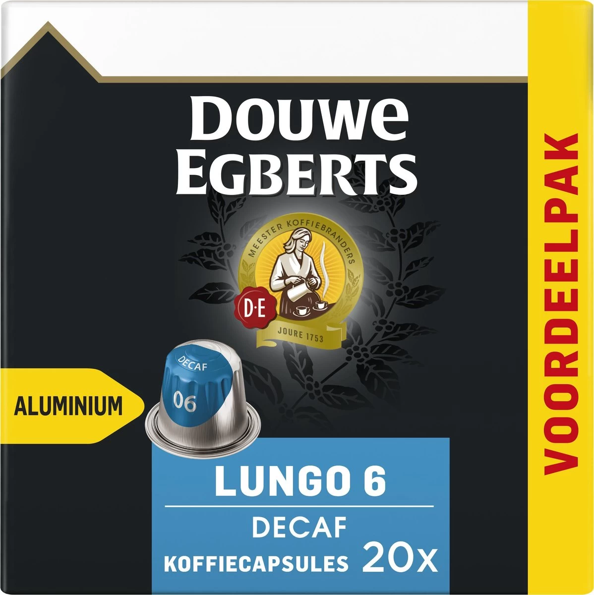 Douwe Egberts Lungo Decaf (6) - 10 X 20 Koffiecups - Afbeelding 2