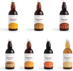 Fitcy | Koffiesiroop | Mix Koffiesiropen | Barista Syrup | Zero | Vegan | Vetvrij | Suikervrij | Keto-vriendelijk | Koffie | Siroop | MET 7 X DOSEERPOMP | 7 X 1L