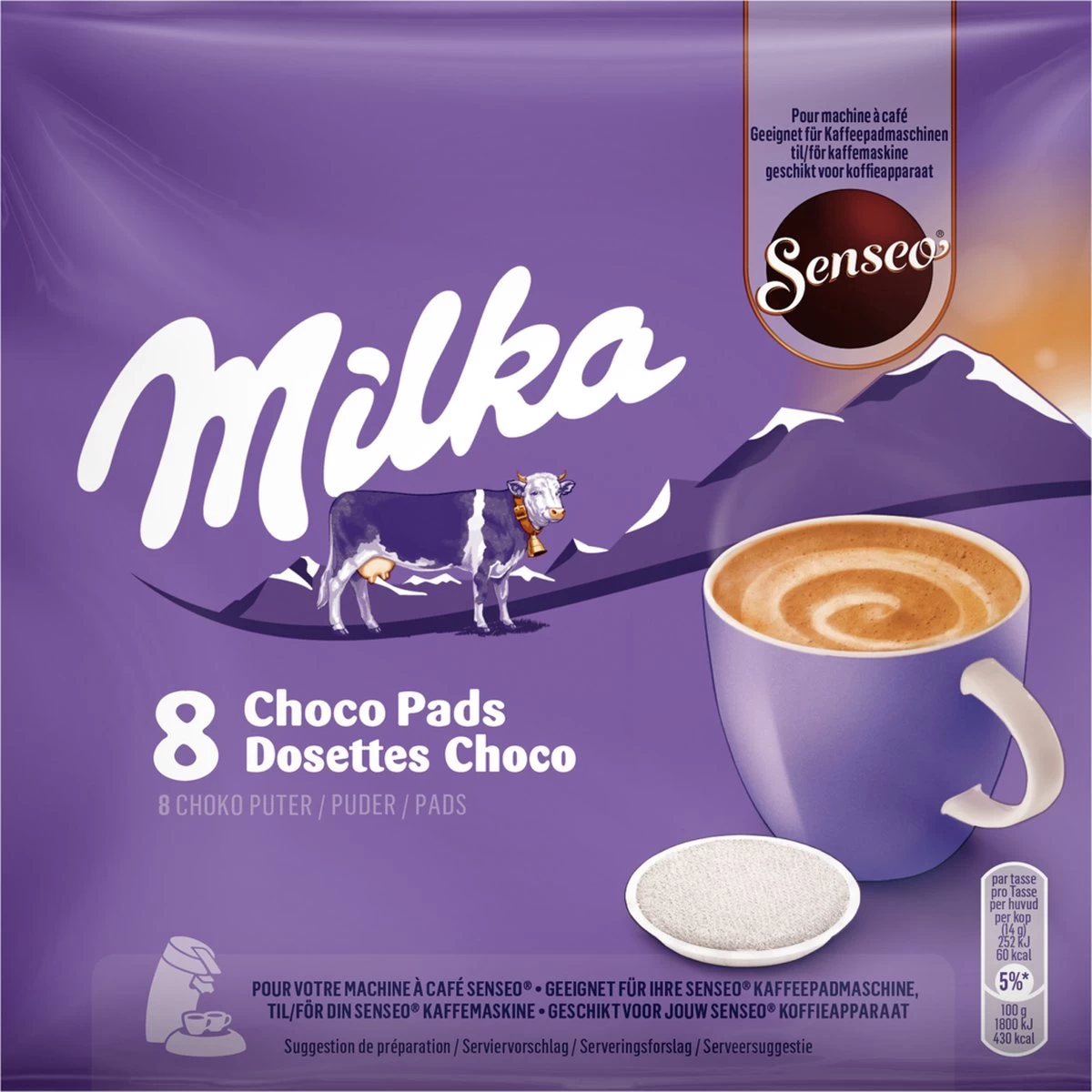 Senseo Milka Pads - 4 X 8 Pads - Warme Chocolademelk - Afbeelding 6