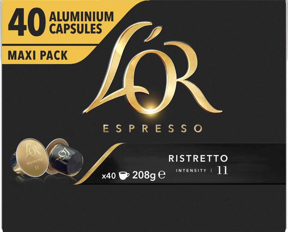L'OR Espresso Ristretto Koffiecups - Intensiteit 11/12 - 4 X 40 Capsules - Afbeelding 9