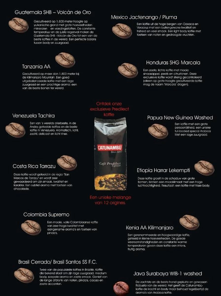 Catunambú Predilect Koffiebonen 500gram - Premium Kwaliteit Koffie - Horecakoffie Voor Thuis - Ultiem Koffiegenot - Afbeelding 2