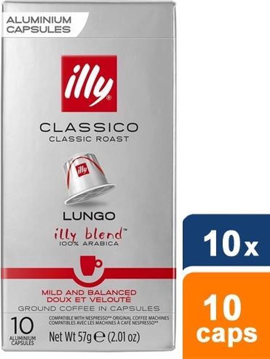 Illy Lungo Classico Koffiecups - Intensiteit 5/9 - 10 X 10 Capsules - Afbeelding 3