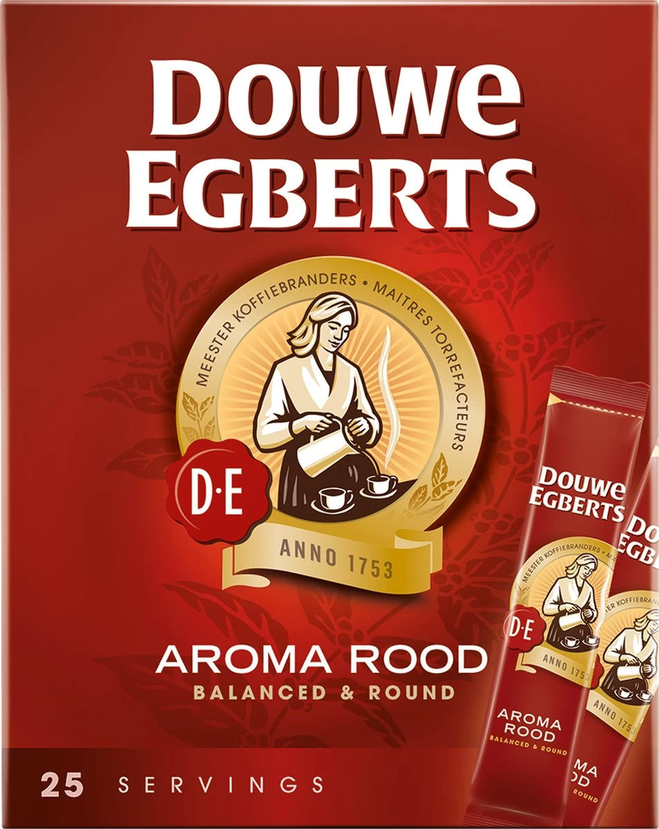 Douwe Egberts Aroma Rood Sticks Oploskoffie - 6 X 25 Zakjes - Afbeelding 6